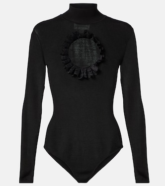 x Christopher Kane lace-trimmed cutout bodysuit | Self-Portrait