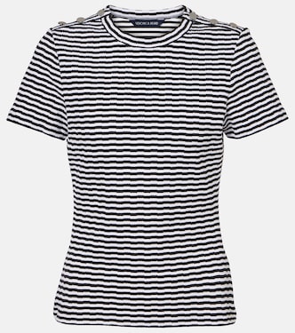 Draya striped cotton-blend T-shirt | Veronica Beard