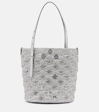 Embellished lamé raffia tote bag | Rabanne