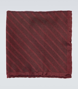 Striped silk pocket square | Brunello Cucinelli