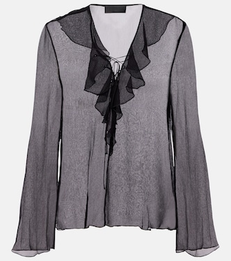 Gisella ruffled silk chiffon blouse | Nili Lotan