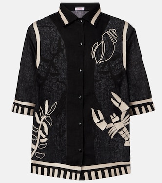 Crab embroidered linen shirt | Eres