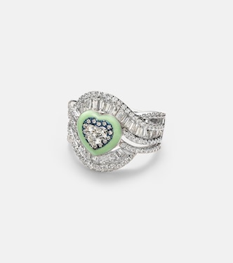 Anello in oro bianco 18kt con diamanti | Kamyen