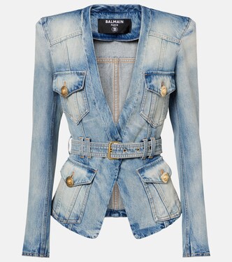 Belted cotton denim jacket | Balmain