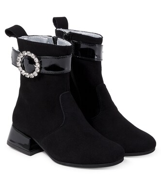 Embellished suede ankle boots | Monnalisa