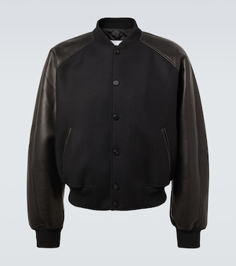 Leather-trimmed wool bomber jacket | Givenchy