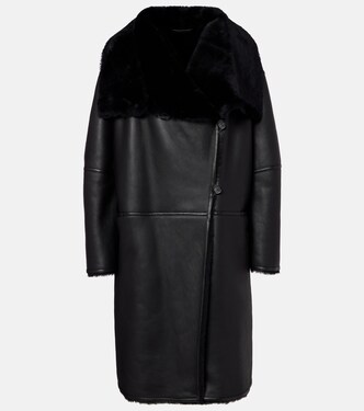 Cappotto in pelle con shearling | Toteme