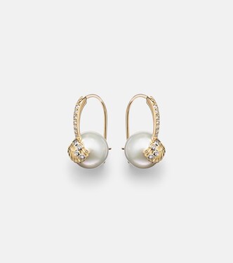 Boucles d’oreilles en or 14 ct (585/1000), perles et diamants | Sydney Evan