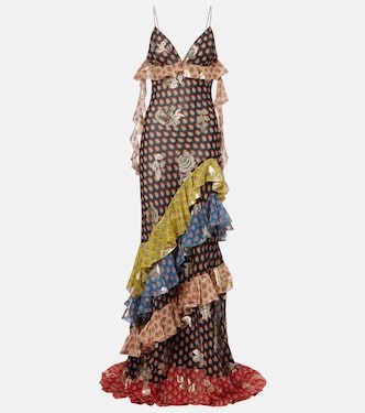 Floral tiered silk-blend maxi dress | Etro