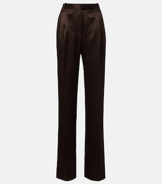 Pleated silk straight pants | Tom Ford