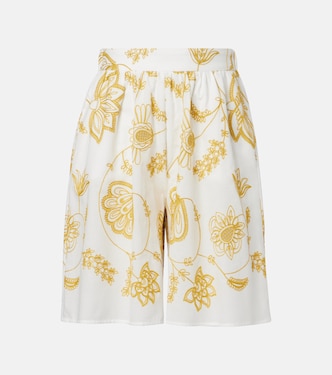 Chandra embroidered cotton-blend Bermuda shorts | Eres