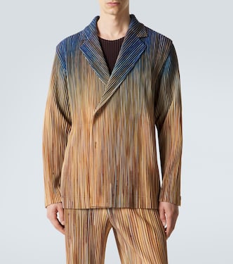 Paint Brush Close-Up pleated blazer in brown - Homme Plisse Issey
