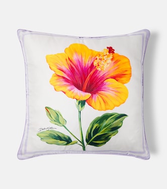 Floral cotton canvas cushion | Dolce&Gabbana Casa