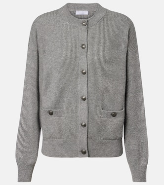Cardigan lamé en cachemire mélangé  | Brunello Cucinelli