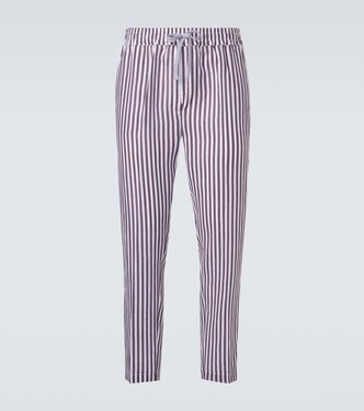 Striped linen straight pants | Fedeli