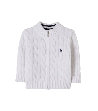 Cardigan zippé en coton à logo | Polo Ralph Lauren Kids
