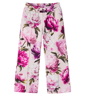 Floral cotton jersey sweatpants | Dolce&Gabbana Kids