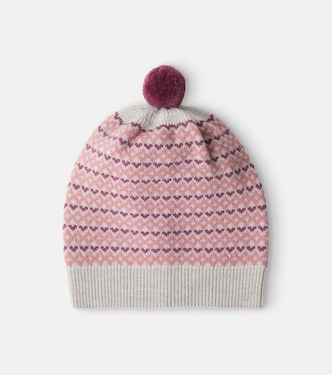 Doonia intarsia wool beanie  | Wheat