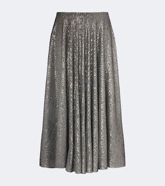 Gathered sequined midi skirt | Norma Kamali