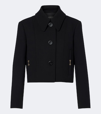 Cropped-Jacke Horsebit aus Woll-Crêpe | Gucci