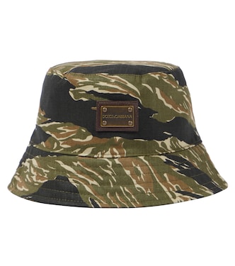 Camouflage cotton bucket hat | Dolce&Gabbana Kids