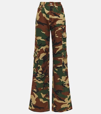 Pantalon cargo en coton à motif camouflage | Alessandra Rich