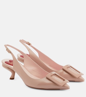 Virgule leather slingback pumps | Roger Vivier