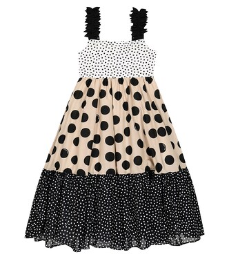 Dotted cotton dress | Monnalisa