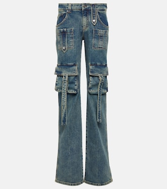 Low-rise denim cargo pants | Blumarine