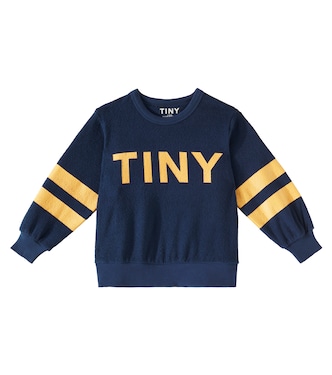 Stripes logo cotton terry sweatshirt | Tinycottons