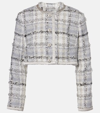 Checked cropped lamé tweed jacket | Dolce&Gabbana