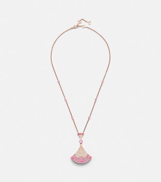 Collier Divas' Dream en or rose 18 ct, diamants, saphirs et rubis | Bvlgari