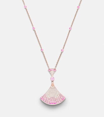 Divas' Dream 18kt rose gold pendant necklace with gemstones | Bvlgari