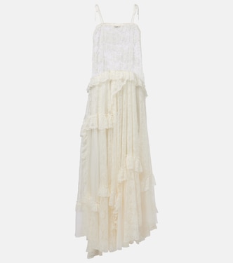 Ruffled sheer lace maxi dress | Chloé