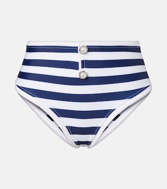 Grace striped high-rise bikini bottoms | Same