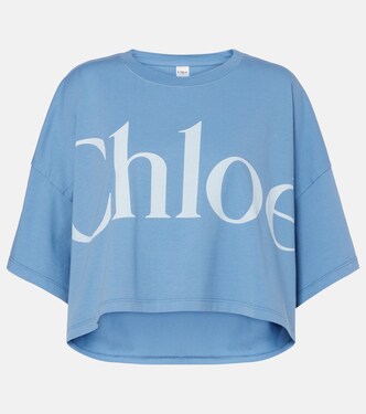 Cropped logo cotton jersey T-shirt | Chloé