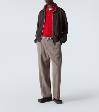 Mob ribbed-knit cotton-blend bomber jacket in brown - Our Legacy