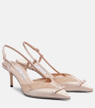 Afia 65 satin slingback pumps | Jimmy Choo
