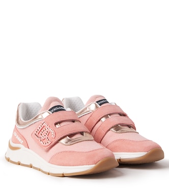 DG suede-trimmed sneakers | Dolce&Gabbana Kids