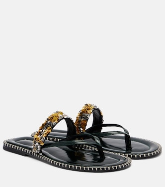 Sequined leather thong sandals | Dries Van Noten