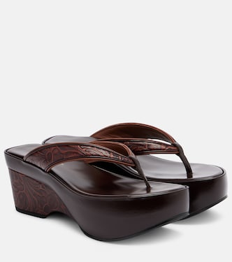 Embossed leather thong sandals | Dries Van Noten