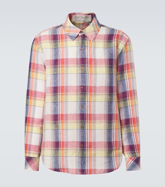 Camicia Daybreak in lino a quadri con pietra del sole | God's True Cashmere