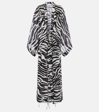 Zebra-print cotton muslin kaftan | The Attico