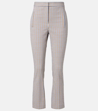 Pantalon ajusté en coton à motif vichy | Veronica Beard