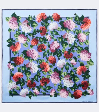 Floral silk twill scarf | Carolina Herrera