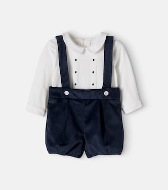Baby jersey and velvet romper  | Patachou
