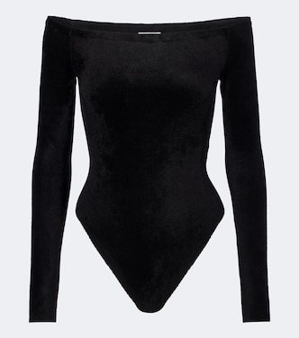 Off-shoulder velvet bodysuit | Alaïa