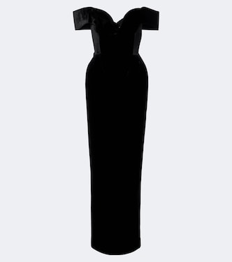 Off-Shoulder Robe Ryn aus Samt | Rachel Gilbert