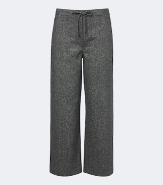 Wool and silk-blend flannel wide-leg pants | 'S Max Mara