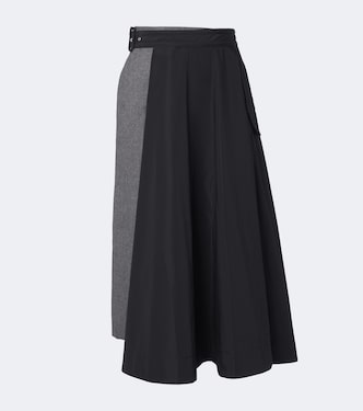 Midirock aus Taft und Flanell | Sacai